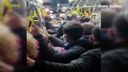  İETT otobüsünde oturan çocukları kaldırmak istedi, ortalık savaş alanına döndü