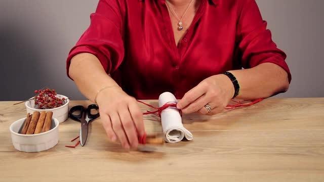 Des serviettes parfumées pour ma table de Noël