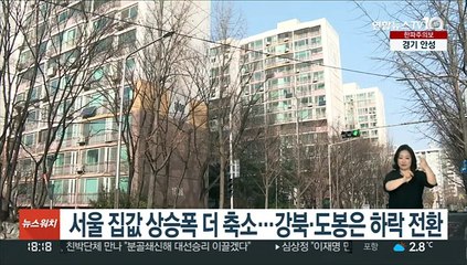 서울 집값 상승폭 더 축소…강북·도봉은 하락 전환