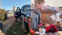 'Parents hide son's Christmas gift (First Truck keys) in multiple boxes *Ultimate BOXES in a BOX PRANK*'