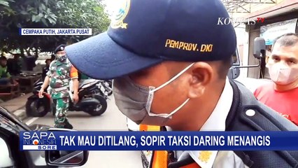 Tak Mau Ditilang, Sopir Taksi Online Menangis di Hadapan Petugas