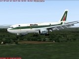 Landing at LFLL (lyon st ex.) Airbus A300 Alitalia 472