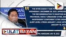 Alert Level 2, mananatili sa Pilipinas hanggang Jan. 15, 2022; Listahan ng mga bansa na nasa Red, Green at Yellow list, inilabas ng Palasyo
