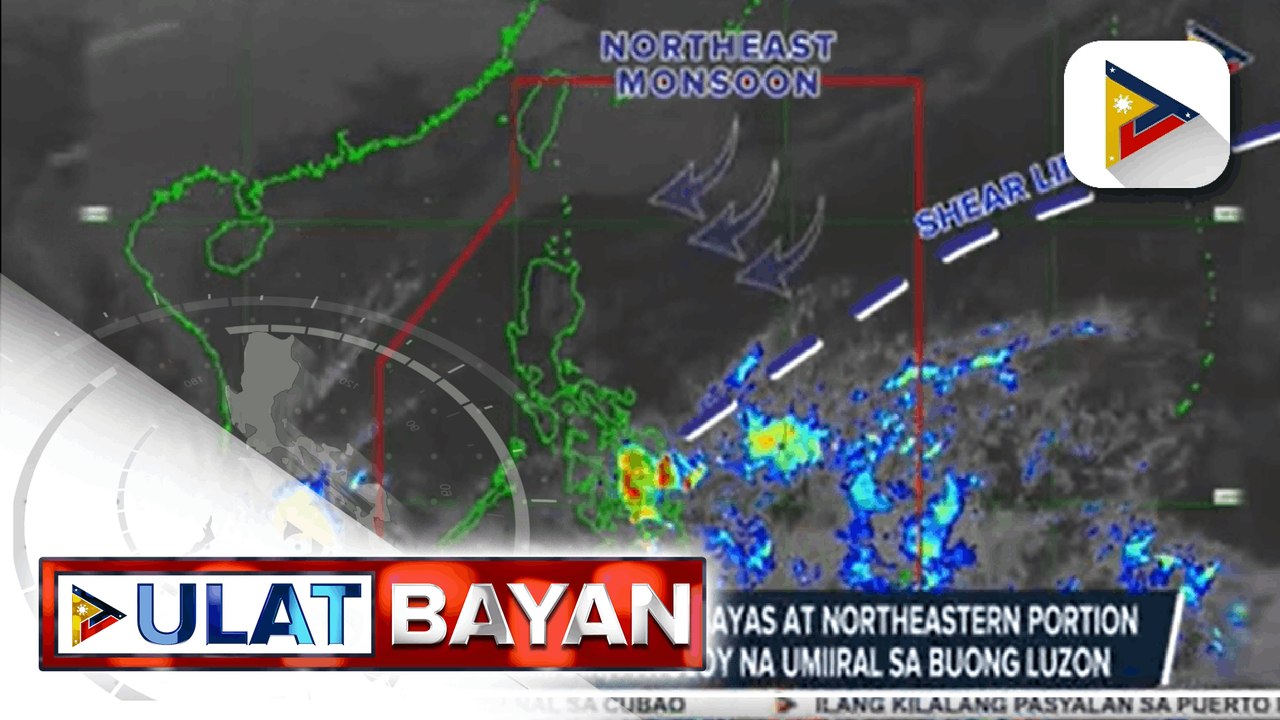PTV INFOWEATHER: Shear line, nagpapaulan sa Visayas at Northeastern portion ng Mindanao; Amihan, patuloy na umiiral sa buong Luzon