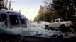 Driver loses control of vehicle on ice, slams into police car