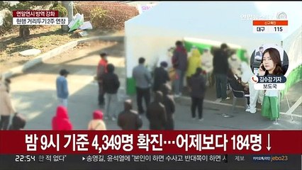 오후 9시까지 4,349명 확진…거리두기 2주 연장