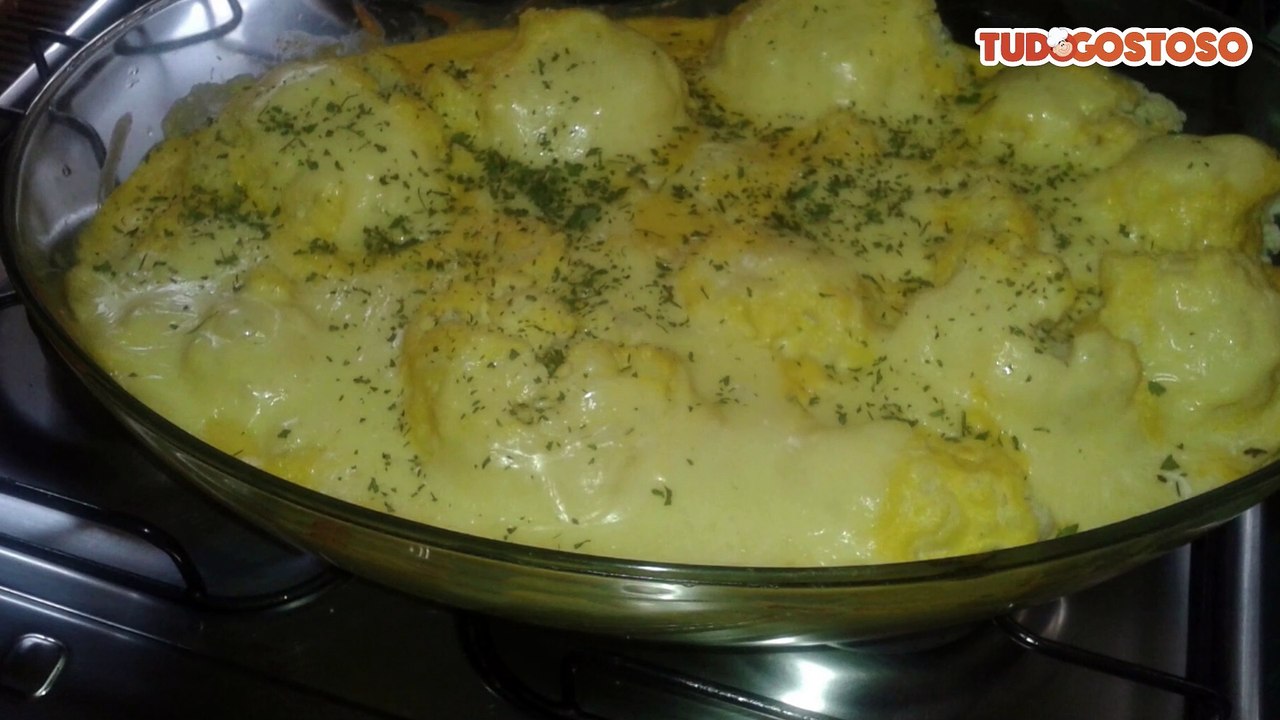 Couve-flor ao forno com creme de milho