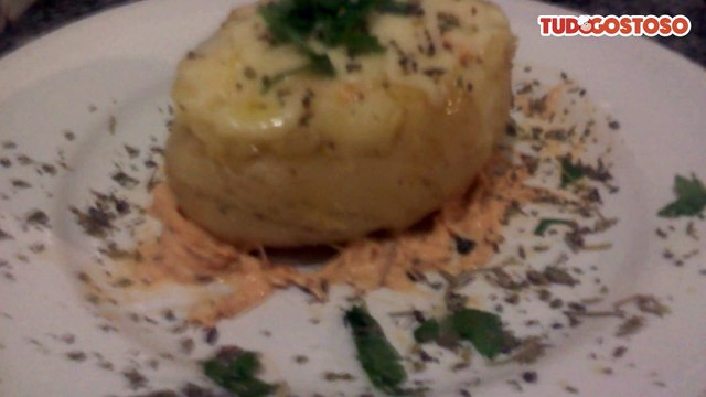 Batata recheada de micro-ondas