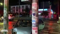 Un aparatoso percance vial dio lugar anoche en la colonia Americana