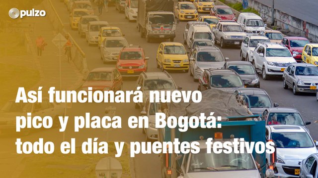 Así funcionará nuevo pico y placa en Bogotá: todo el día y puentes festivos | Pulzo