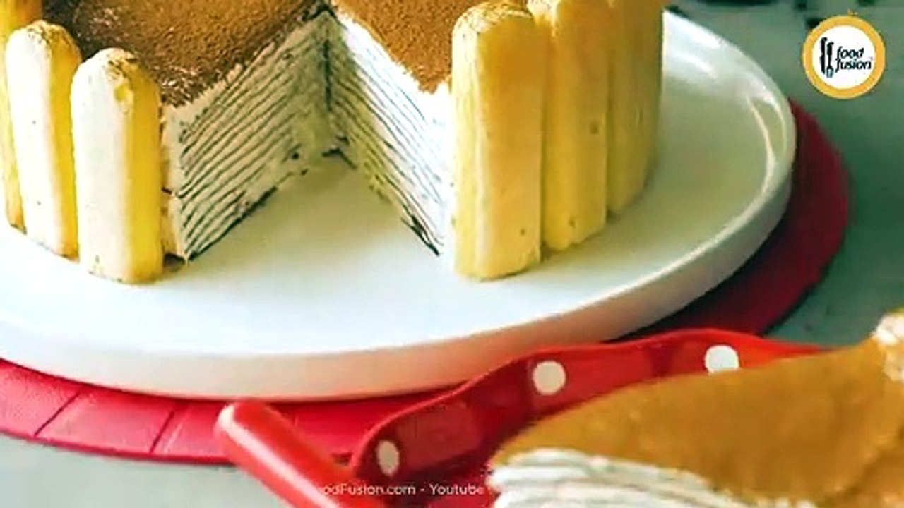 No Bake Tiramisu Crepe Cake Recipe By Food Fusion