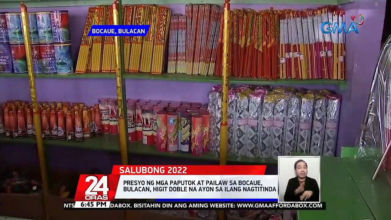 Presyo ng mga paputok at pailaw sa Bocaue, Bulacan, higit doble na ayon sa ilang nagtitinda | 24 Oras