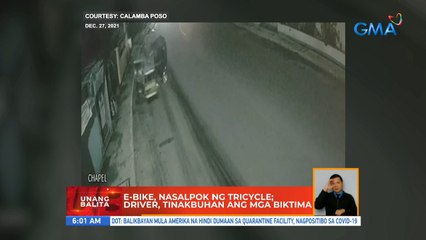 E-bike nasalpok ng tricycle; driver, tinakbuhan ang mga biktima | UB