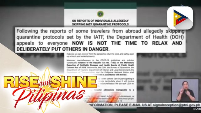 DOH, nanawagan vs. paglabag sa quarantine protocols
