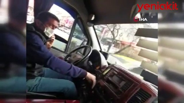 Dolmuş şoförü görenleri hayrete düşürdü
