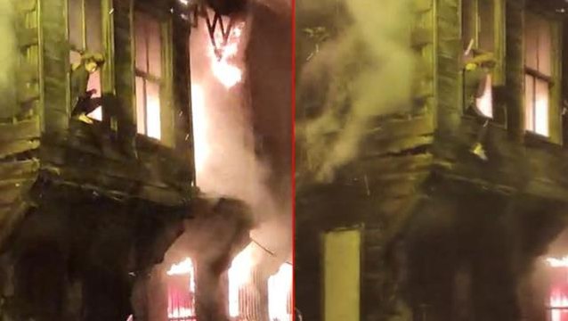 Beyoğlu'nda can pazarı! Alev topuna dönen binada mahsur kalan kadın, pencereden atlayarak kurtuldu