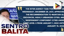 Pilipinas, nasa Alert Level 2 mula Jan. 1 hanggang Jan. 15