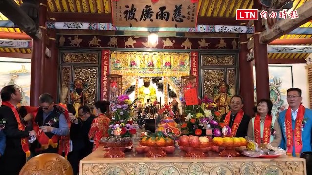 187年古剎社頭泰安岩重修入火安座 總統贈匾「慈雨廣被」