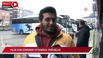 Yılın son gününde otogarda yoğunluk