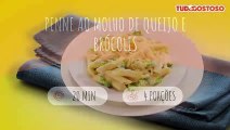 Penne ao molho de queijo e brócolis