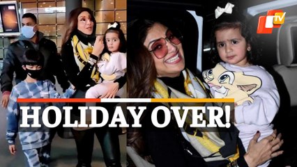 Shilpa Shetty Along With Raj Kundra & Kids Return Form Holiday