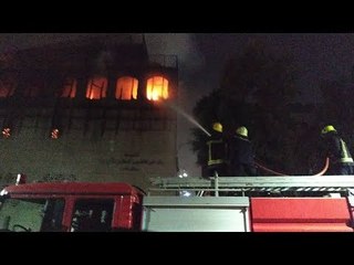 اللقطات الأولى من حريق كنيسة الأنبا بولا بحدائق القبة