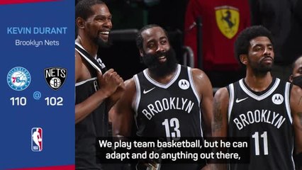 Télécharger la video: 'Kyrie is a master' - Durant and Harden not worried by Irving return