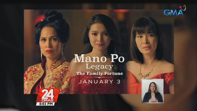 Mano Po Legacy: The Family Fortune, mapapanood na simula Lunes sa GMA Telebabad | 24 Oras