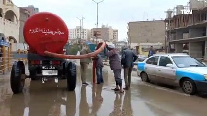 امطار غزيره بالفيوم والمحافظ يوجه برفع درجة الاستعداد الى الدرجة القصوى