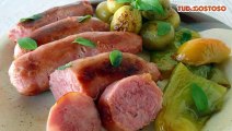 Linguiça ao forno com batatas