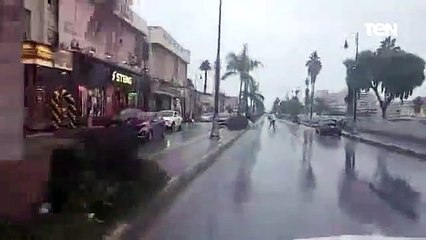 شاهد.. سقوط امطار غزيرة على بورسعيد