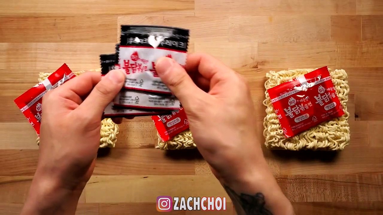 ASMR MUKBANG SPICY FIRE NOODLES & BBQ CHICKEN (No Talking) EATING SOUNDS _ Zach Choi ASMR