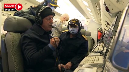 Bakan Akar ve TSK komuta kademesi görev uçuşuna katıldı