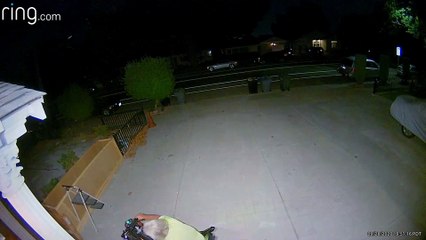 Elderly Person on Scooter Steals Ladder