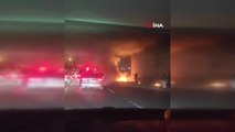 Bayrampaşa'da hafif ticari araç alev alev yandı