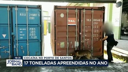 Quase 17 toneladas de cocaína foram apreendidas este ano no Porto de Santos.