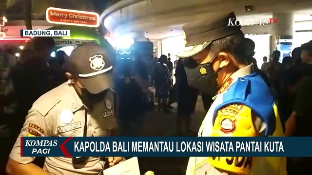 Pantau Langsung Kawasan Pantai Kuta di Malam Tahun baru, Kapolda Bali Ingatkan Prokes!