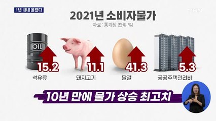 작년 물가 2.5% 상승 10년 만에 최고…집값 상승률도 지난해 2배