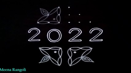 2022 new year rangoli design with melikala deepam - deepam kolam - deepam muggulu - vilakku kolam