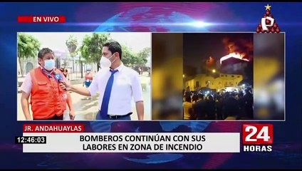 Incendio en Mesa Redonda: a las 6 PM terminarían trabajos de bomberos