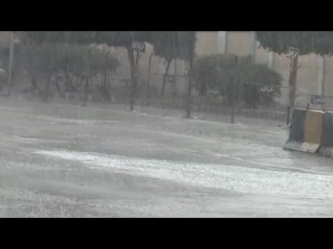 سقوط أمطار غزيرة مصحوبة ببرق ورعد في الدقهلية