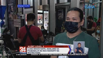 Ilang negosyante, nanlumo sa pagbabalik ng mas mahigpit na restrictions | 24 Oras Weekend