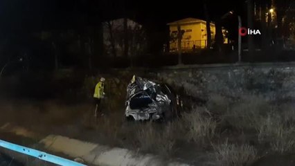Su kanalına düşen otomobilin sürücüsü hayatını kaybetti