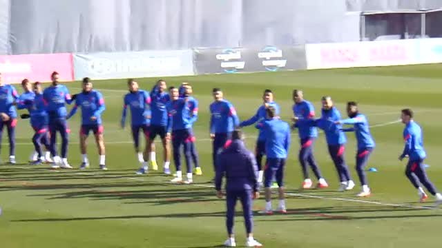 Primer entreno del 2022 del Atleti con la vista puesta en el Rayo Vallecano