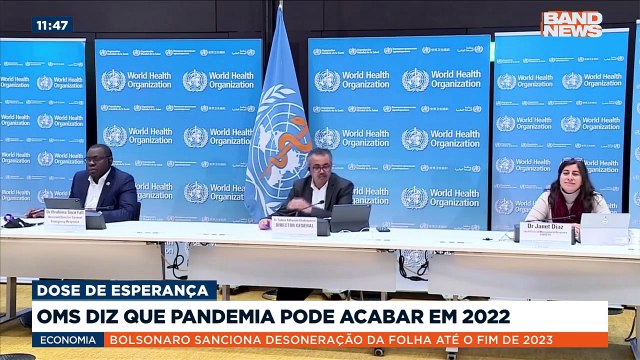 Dose de esperança. A Organização Mundial da Saúde diz que pandemia pode acabar em 2022.Saiba mais em youtube.com.br/bandjornalismo
