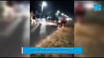 La Plata: quemaban el muñeco y terminó en escándalo con corridas, botellazos y piedrazos