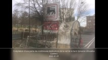Compilation: Vandalisme à la nuit de la Saint-Sylvestre à Bruxelles (Laeken) - 2022-01-01