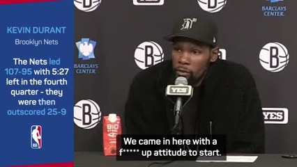 Durant slams Nets 'f****d up attitude' in Clippers loss