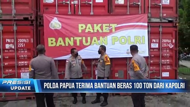 Polda Papua Terima Bantuan Beras 100 TON Dari Kapolri Untuk Percepatan Vaksinasi Covid-19