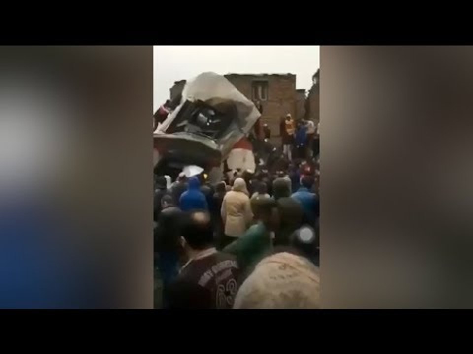 أول فيديو لحادث تصادم قطاري ركاب بخط الصعيد بين إمبابة ورمسيس